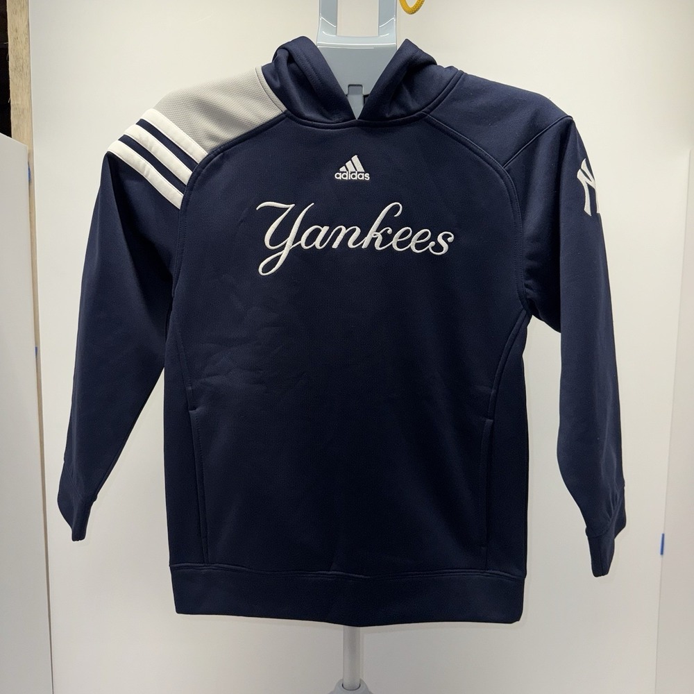 Adidas New York Yankees Youth Medium 10/12 Navy Pullover Hoodie MLB